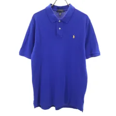 POLO RALPH LAUREN ポロラルフローレン 半袖 ポロシャツ XL（18-20） 青 鹿の子地 キッズ 古着