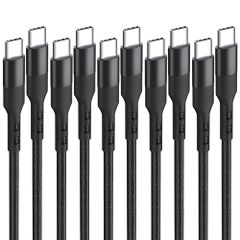 【迅速発送】USB Type C ケーブル0.3m【5本セット】Suptopwxm【PD対応 60W/3A 急速充電 】 USB C to C ケーブル高耐久ナイロン編み 30m短い Type C to Type C ケーブル スマートフォン・タブレット・ゲー