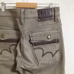 綺麗★EDWIN WILD FIRE TGF503 ストレッチデニムパンツ ストレートジーンズ ジーパン ベージュ チェック メンズ サイズ W29 エドウィン ワイルドファイア 暖パン 防寒防風 廃盤 日本製 古着 USED