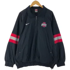 古着 00年代 ナイキ NIKE TEAM OHIO STATE オハイオ州立大学 カレッジ 襟付き ハーフジップ ナイロンプルオーバー/eaa540415