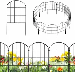 耐久性 屋外花壇の柵 簡単設置 動物用バリアフェンス 植物や花を保護 防錆 花壇 菜園 25枚セット 屋外パティオの装飾用 約高さ0.6m×長さ0.33m ガーデンフェンス 全長8.2m 日本語説明書付き NODIBRO ブラック