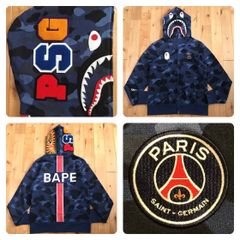 ★激レア PSG シャーク パーカー Mサイズ a bathing ape BAPE camo Paris shark full zip hoodie エイプ ベイプ アベイシングエイプ