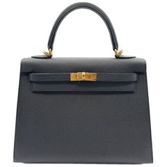 エルメス(HERMES) ケリー25 外縫い 黒 エプソン ゴールド金具 W刻印(2024年製造) 新品 レディース ハンドバッグ ショルダーバッグ