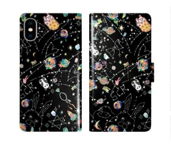 [iPhone11 Pro Max] iPhone15 ケース スカラー スマホケース 手帳型 iPhone16 ケース iPhone 16 15 14 13 SE 第3世代 第2世代 スマホカバー 全機種対応 手帳 ScoLar 宇宙柄 パンダや隠れキャラが