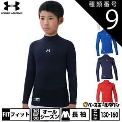 【新品未使用】 種類9:(400)ロイヤル/YSM(130) 野球 アンダーシャツ ジュニア用 長袖 ハイネック フィット アンダーアーマー ヒートギアアーマー UPF50＋ 背面メッシュ 1358651 野球ウェア