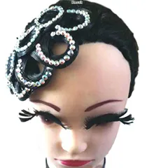 社交ダンス ヘア アクセサリー 部分 ヘアピース 付け髪 髪飾り ラインストーン 小物 ラテン モダン 付け毛 サークル