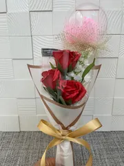 バルーン付き　赤い薔薇のミニブーケ