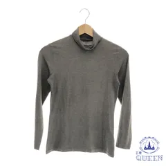 ☆美品☆ UNIQLO ユニクロ トップス カットソー タートルネック 長袖 リブなし ヒートテック レディース グレー M 901-6460 送料無料 古着