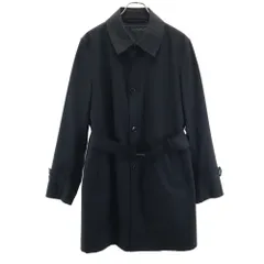 グリーンレーベルリラクシング ストライプ柄 ライナー付き ステンカラーコート L ブラック green label relaxing UNITED ARROWS メンズ