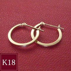 K18 フープピアス 鍛造 無垢 両耳用 - メルカリ