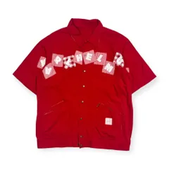 Karl Helmut カールヘルム パッチワーク風 半袖 シャツ ジャケット/レッド メンズ