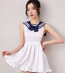 【D-C10139】コスプレ JK風 セクシー 学生 制服 エプロン ワンピース