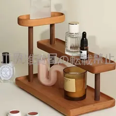 【新品?未使用】収納ラック 木製 3段 シンプル 収納 インテリア おしゃれ ナチュラル 香水 化粧品 アクセサリー 小物 コンパクト ミニマル 