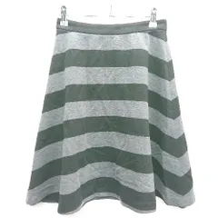 ◇ INDIVI インディヴィ ひざ丈 台形 スカート サイズ38 ブラック グレー レディース E  【1405140019131】