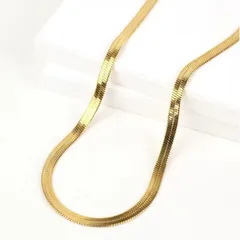 メンズネックレス　春夏　男女兼用　合金メッキ　アクセサリー　ブレード　チェーン　平打ち　幅広　太さ5㎜　長さ55㎝