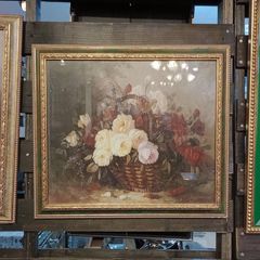 フランスアンティーク油絵 絵画 作家 画家 フレーム 額装 - メルカリ