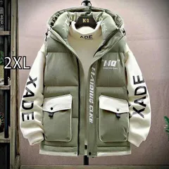 [2XL]春 コーデ メンズ 用 服 シンプル ファッション オシャレ 大人 かっこいい 大きいサイズ ストリート 紳士服 ワーク ベスト ダウン 綿 チョッキ ノースリーブ ジャケット 