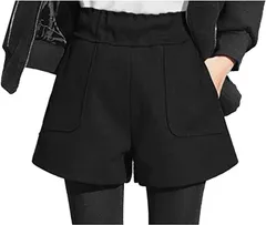 G-tiamo ジーティアモ キュロット パンツ ミニ ショート レディース おしゃれ かわいい 無地( ブラック,  M)