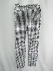 ◇ ⊂ SUPER HAKKA スーパーハッカ ギンガムチェック スキニー サイズM ブラック レディース E  【1409240058663】