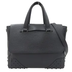【本物保証】 超美品 トッズ TOD'S エンベロープ 2WAYバッグ レザー ブラック スタッズ