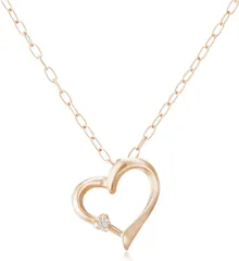 [キャーロ ディ ディアマンテ] CHIARO DI DIAMANTE K10PG×ダイヤモンド ハートペンダントネックレス 【ギフトラッピング】 CHD0046XG