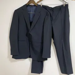 【美品】オリヒカ　smart 10month メンズ　スーツ　セットアップ  ネイビー　ストライプ　ウール混