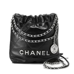 CHANEL シャネル 22 ミニ シルバーハンドバック ブラック 新品