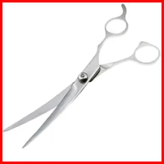 【早発】C プロ仕様 ペット用 トリミング ハサミ カーブシザー 顔周り 足回り 目元 丸みを出しやすいカーブ型の刃 トリマー 犬 猫 ペット用 全長19cm 上カーブハサミ