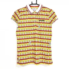 ジャックバニー×ドラえもん 半袖ポロシャツ 白×イエロー ドラミちゃん総柄 レディース 1(M) ゴルフウェア Jack Bunny