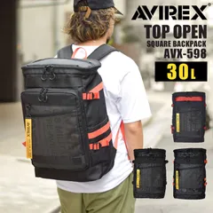 リュック 大容量 ボックス型 AVIREX アビレックス リュックサック 防水 BOX型 メンズ バックパック スクエア レディース 30L A4 A3 大きめ 通勤 通学 撥水加工 スクエアリュック 中学生 大学生 おのサムネイル