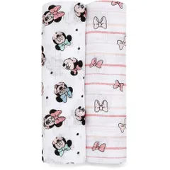 スワドル モスリンコットン 112cm x 112 ESWC20005DIJB rainbows minnie essentials anais + aden ギフト ベビー 出産祝い 赤ちゃん ガーゼ 夜泣き対策 新生児 セット 2枚 おくるみ 日本正規品