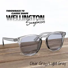 サングラス クラシックウェリントン クリアグレーフレーム グレーレンズ