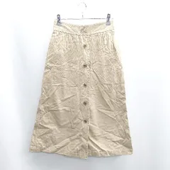 ◇ Θ SHIPS シップス コットン100% 膝丈 フレアー スカート サイズM ベージュ系 レディース E  【1410100036752】