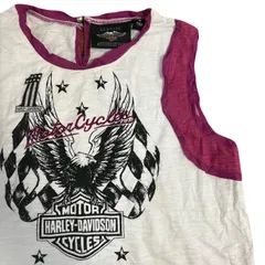 ハーレーダビッドソン　タンクトップ　 XSサイズ　ノースリーブ　US古着　レディース　イーグル　鷹　HARLEY DAVIDSON