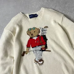 ラルフローレン ヴィンテージ ポロベア リネン混 ニット ゴルフ