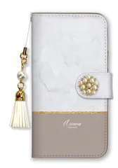 iPhoneX iPhoneXS ケース 手帳型 アイフォンX アイフォンXS スマホケース パール デコ付き ビジュー ストラップ付 大理石 マーブル柄 石目柄 バイカラー 韓国  ニュアンスカラー ピンク カラー07