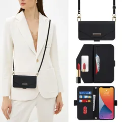 【特価商品】【Hamany】 iphone12pro max ケース ショルダー 鏡 いphone12 pro max ケース 手帳型 ストラップ付き ミラー カード収納 財布 iphone12プロマックスケース クロスボディケース 肩がけ 耐衝撃 レザー ア