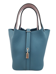【新品】エルメス HERMES ハンドバッグ ピコタンロックPM　エクラ　 トリヨン ニューブルージーン/モーヴペール　 W刻印 SV金具