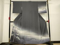 平和屋着物○道行コート 暈し染め ロング丈 正絹 逸品 AAAU0224np  