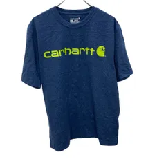 carhartt 半袖 プリントTシャツ M ネイビー プルオーバー ビックロゴ ストリート カーハート 古着卸 アメリカ仕入 a705-5594