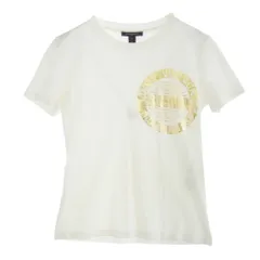 LOUIS VUITTON - LOUIS VUITTON ルイ・ヴィトン RW201W TWD FGTS15 胸 ゴールド ロゴ プリント 半袖 Tシャツ ホワイト系 XS【中古】 LOUIS VUITTON ルイ・ヴィトン RW201W TWD FGTS15 胸 ゴールド