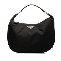 プラダ 三角ロゴプレート ハンドバッグ ワンショルダーバッグ BR3279 ブラック ナイロン レザー レディース PRADA【1-0141736】