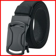 無段階調節 穴なし 伸びる ベルト ベルト 合金製の自動バックル アウトドア - - ゴルフ 登山 スポーツ 幅34mm長125cm【ウエスト75cm-115cmに最適】 作業 ナイロンベルト オートロック式 伸縮 メンズ [LionVII]