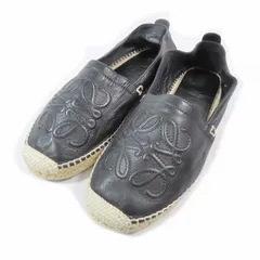 20SS ロエベ LOEWE Anagram Espadrille アナグラム エスパドリーユ スリッポン シューズ レザー 41 黒 ブラック/3YBA10 メンズのサムネイル