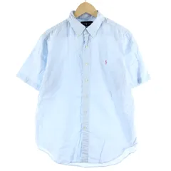 古着 ラルフローレン Ralph Lauren CLASSIC FIT クラシックフィット 半袖 コットン×リネン ボタンダウンシャツ メンズL/eaa360561