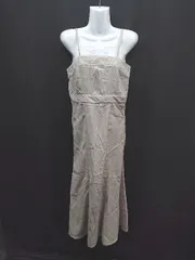◇ GRL キャミソール バックファスナー レイヤード ポケット有り ロング丈 ワンピース サイズL ベージュ レディース E  【1309250023340】