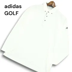 adidas GOLF アディダス ゴルフ 通年 ロゴ刺繍★ 長袖 ボタンダウン ポロシャツ Sz.O/XG　メンズ 白 大きいサイズ