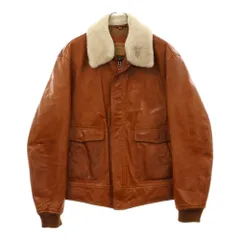 Timberland (ティンバーランド) 襟ボア A-2TYPE ジップアップレザージャケット ブルゾン ブラウンのサムネイル