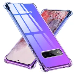 【特価商品】全面保護 耐衝撃 tpu ケース 四隅空気衝突防止 ケース レンズ保護 SCV41 ケース/ 擦り傷防止 SC-03L サムスン 軽量 ギャラクシー 薄型 s10 ソフトケース ケース グラデーション クリア 人気 シリコン 携帯カバー S10 紫