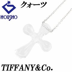 ティファニー クォーツ ティアドロップクロス ネックレス Pt950 TIFFANY&Co. エルサ・ペレッティ 十字架 ロッククリスタル 中古 宝正 901104